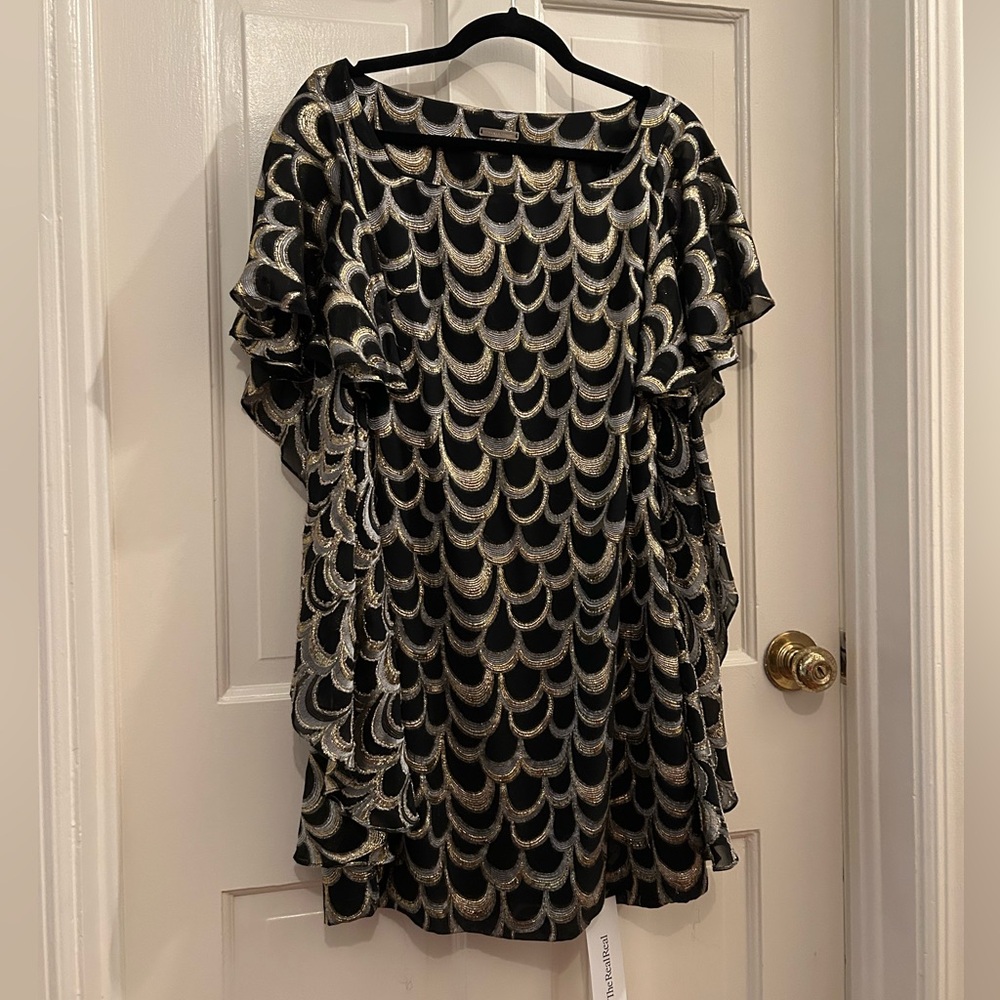 Loeffler Randall black and gold dress
